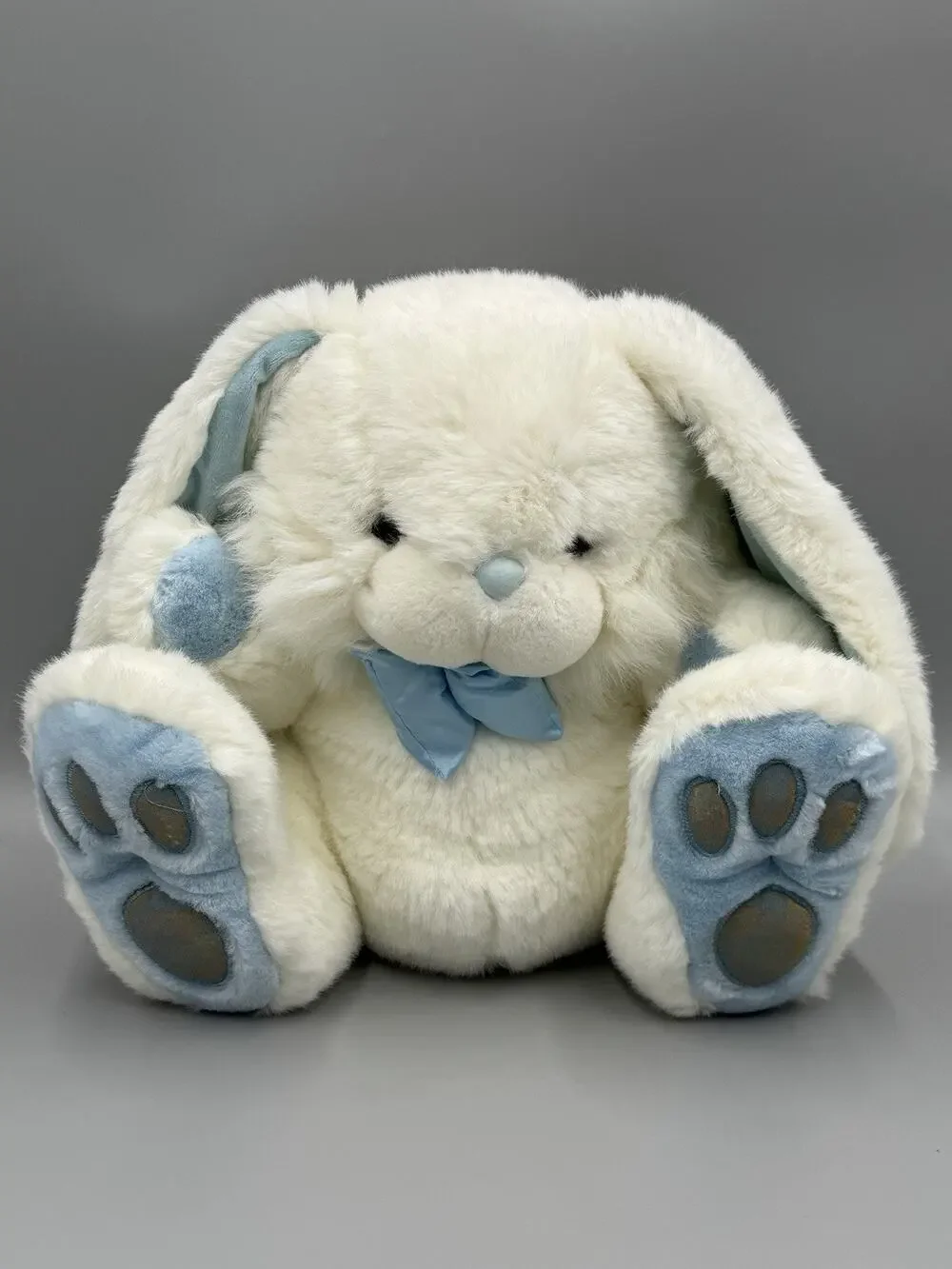 Vintage Chosun Fluffy White Bunny Rabbit Plush 13” Stuffed Animal READ DETAILS